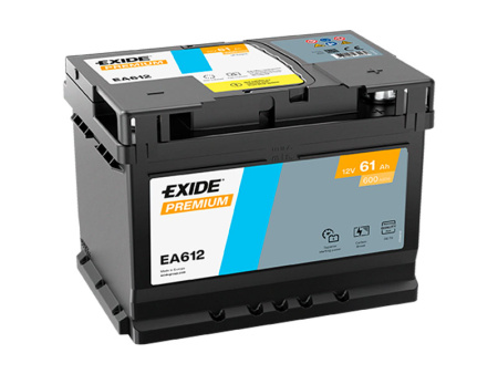 EA612 EXIDE PREMIUM 61AH 242X175X175 -/+ 600A