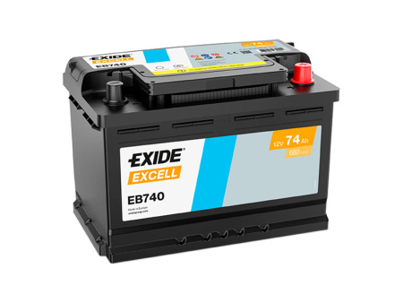 EB740 EXIDE EXCELL 74AH 278X175X190 -/+ 680A