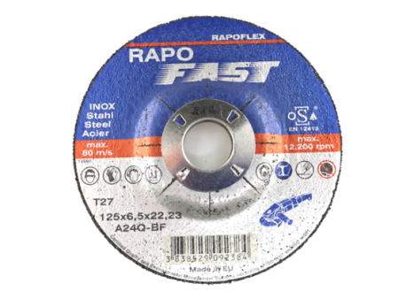 Hiomalaikat metallille Rapo Fast Inox, T27-180x6,5x22, (01012018)