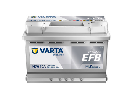 VARTA DYNAMIC EFB 70AH 760A 278X175X190MM -/+