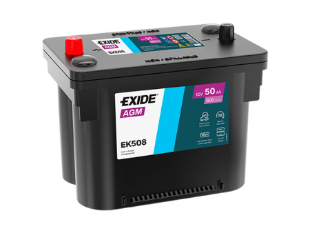 EXIDE AGM 50AH 260X173X206 +/- 800A