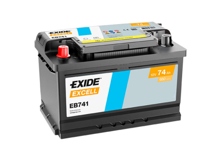 EB741 EXIDE EXCELL 74AH 278X175X190 +/- 680A