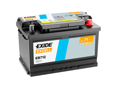 EB712 EXIDE EXCELL 71AH 278X175X175 -/+ 670A