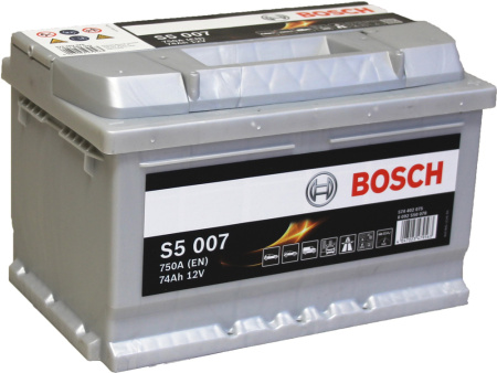 BOSCH AKKU S5 74AH/750A , 278X175X175MM  -/+