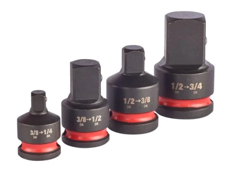 ADAPTERISARJA HYLSY 4.os, 3/8-1/4, 3/8-1/2, 1/2-3/8, 1/2-3/4, Milwaukee