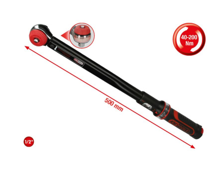 KS TOOLS 1/2" ERGOTORQUE®PRECISION MOMENTTIAVAIN, 40-200NM