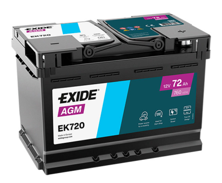Exide AGM Start&Stop Akku 12V, 72Ah/760A, P278, L175, K190 (+/-)