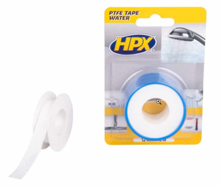 PTFE putkikierreteippi vesi - valkoinen 12mm x 12m