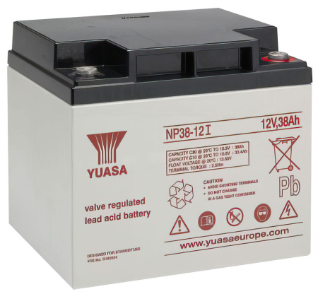 AKKU YUASA SULJETTU 12V/38AH 197X165X170
