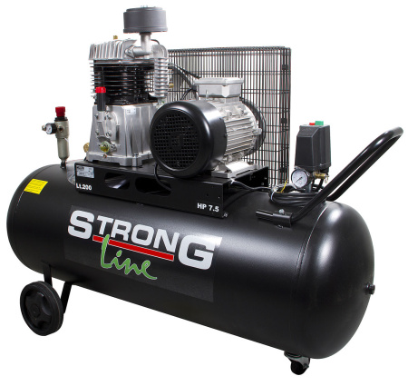KOMPRESSORI 3-V 7,5HP 925L/200L MUSTA, StrongLine