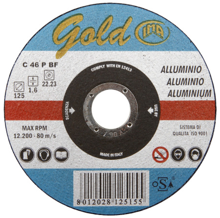 KATKAISULAIKKA 125X1,6X22,2MM GOLD ALU