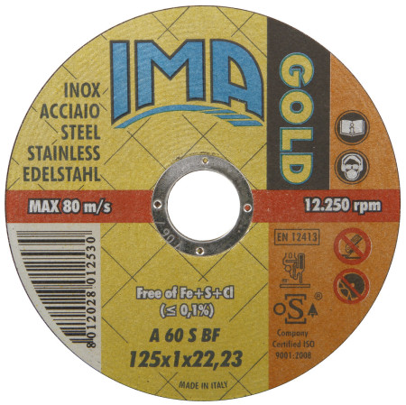 KATKAISULAIKKA 125X1,0X22,2MM GOLD INOX IMAC12510R