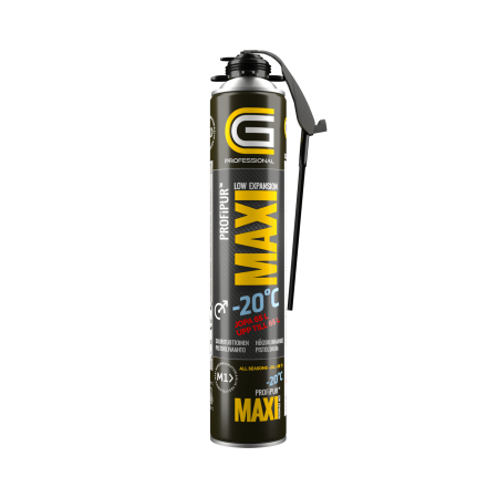 pistoolivaahto, matalasti turp.  -20°C  beige 750 ml pll MAXI GUN LOW EXPANSION