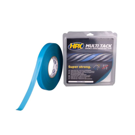 Multi Tack kaksipuolinen asennusteippi - väritön 19mm x 25m