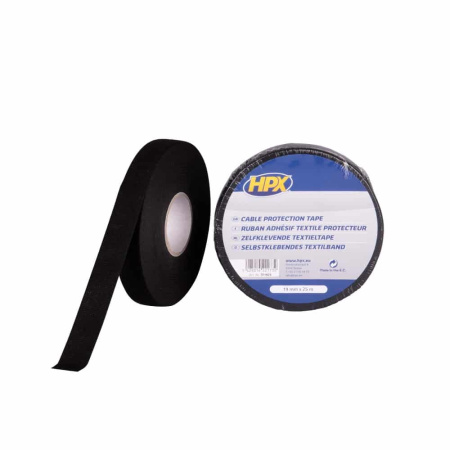 Kaapelinsuoja teippi - musta 19mm x 25m