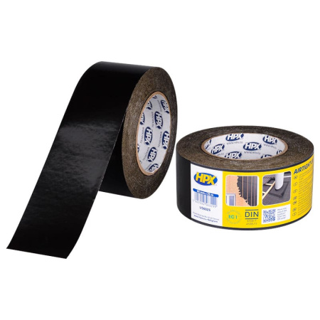 Airtight UV höyrynsulkuteippi, musta 90mm x 25m