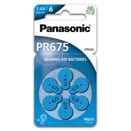 PANASONIC Zinc Air PR-675(44)/6LB 6kpl/pkt