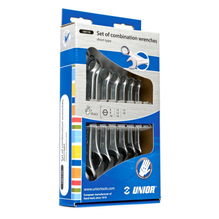 UNIOR 8-19mm kiintolenkkiavainsarja 125/1CS