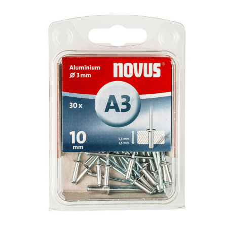 NOVUS Alu-niitti A3x10mm 30kpl