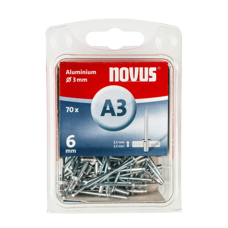 NOVUS Alu-niitti A3x6mm 70kpl