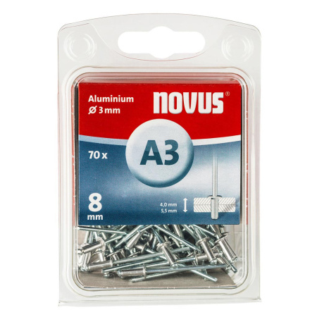 NOVUS Alu-niitti A3x8mm 70kpl