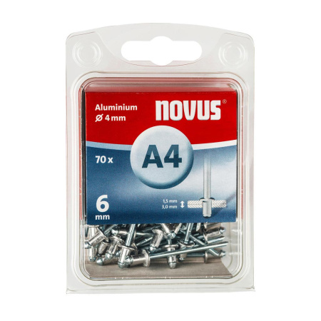 NOVUS Alu-niitti A4x6mm 70kpl