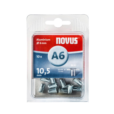NOVUS Teräs-niittimutteri S6xM4 10kpl