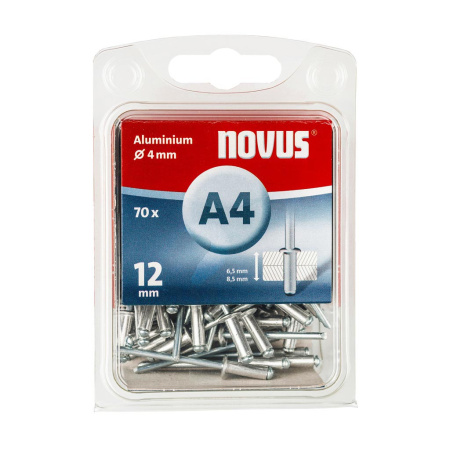 NOVUS Alu-niitti A4x12mm 70kpl