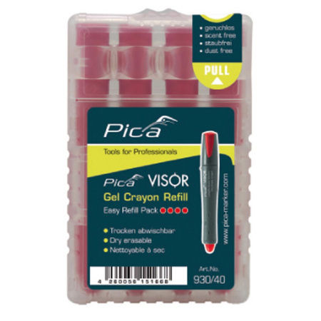 PICA Visor geeliliitu punainen 4 KPL/PKT Dry-Erase