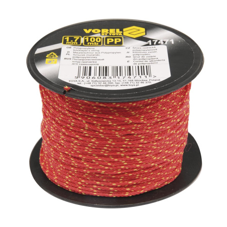VOREL Linjalanka 100m x 2.0mm PP punainen