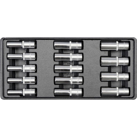 YATO Hylsysarja 1/2" 8-21mm pitkä, 14-os, vaunuun