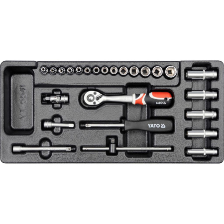 YATO Hylsysarja 1/4" 3.5-14mm 25-os,työkaluvaunuun