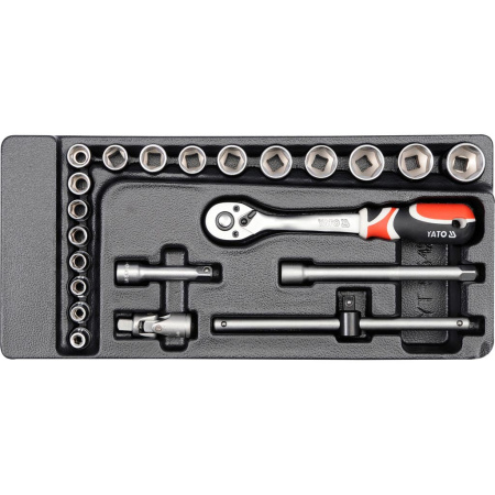 YATO Hylsysarja 3/8" 6-22mm 22-os, työkaluvaunuun