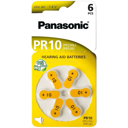 PANASONIC Zinc Air PR-230(10)/6LB 6kpl/pkt 2A712249