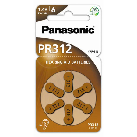 PANASONIC Zinc Air PR-312(41)/6LB 6kpl/pkt 2A712349