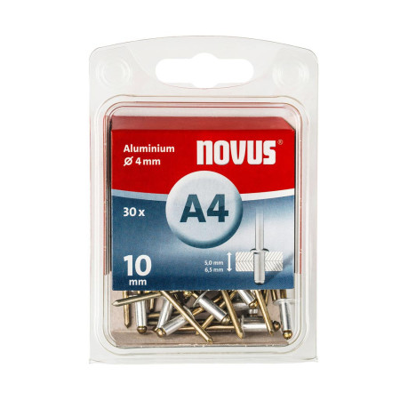 NOVUS Alu-niitti A4x10mm 30kpl N045-0025