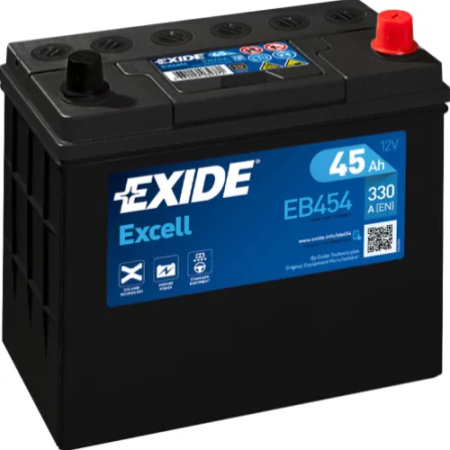 EB454 EXIDE EXCELL 45AH 237X127X227 -/+ 330A 1815-EB454