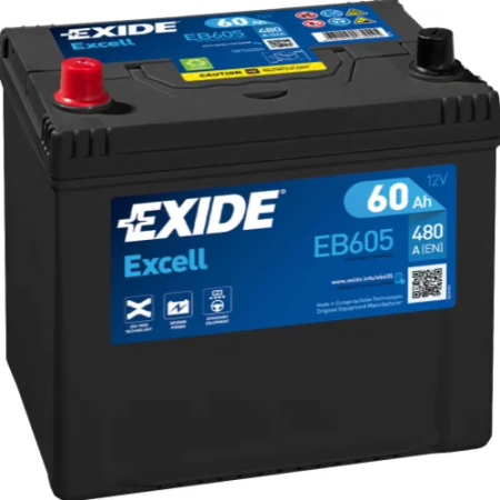 EB605 EXIDE EXCELL 60AH 230X173X222 +/- 480A 1815-EB605