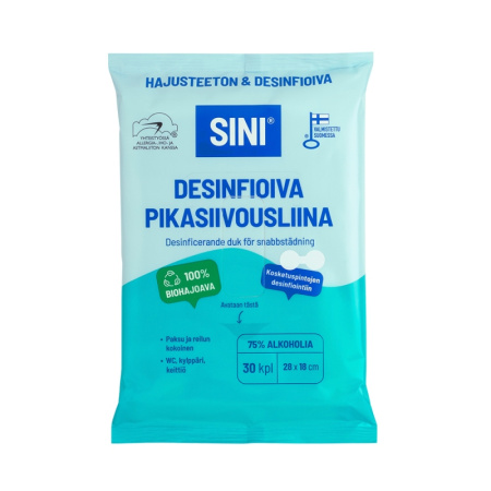 Desinfioiva kostea pikasiivousliina 30 kpl