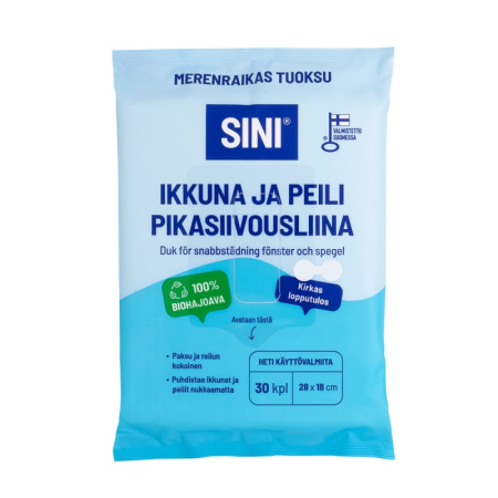 Ikkuna- ja peili kostea pikasiivousliina 30kpl