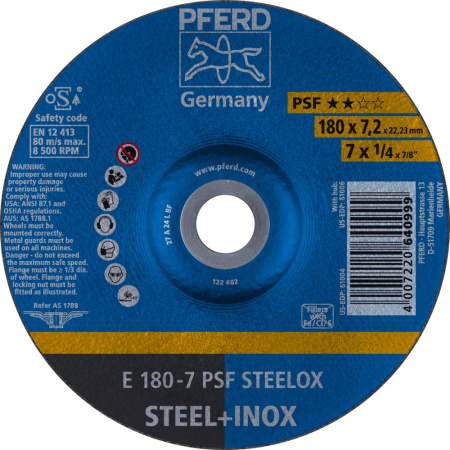 Hiomalaikka E 180x7x22 PSF STEELOX, PFERD