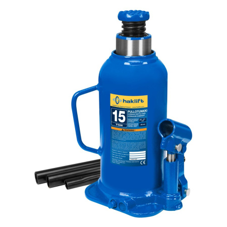 Pullotunkki 15,0 t, Pienin korkeus 230 mm, Nostokorkeus 150 mm + säätökorkeus 80 mm, Maalattu, sinin