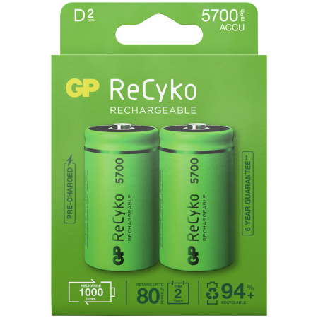 LADATTAVA PARISTO 1,2V D 5700MAH RECYKO 2KPL