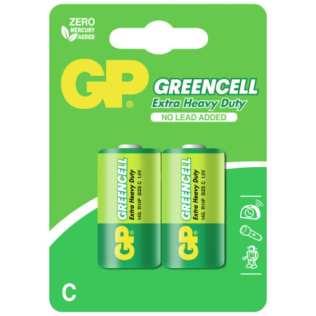 PARISTO 1,5V C/R14P GREENCELL 2KPL
