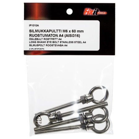 SILMUKKAPULTTI M6X60MM A4 4KPL