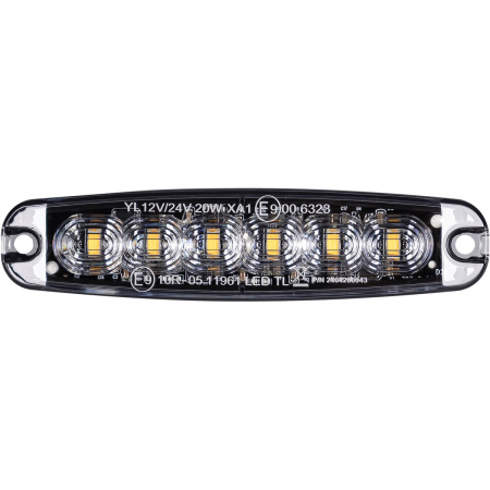 VAROITUSVALO LED  6 STROBO ORANSSI SLIM
