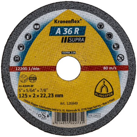 KATKAISULAIKKA 125X2,0X22,23 A36R