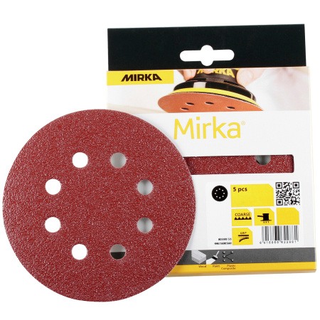HIOMAPYÖRÖT 125MM 8R PUNAINEN 5kpl/pkt, MIRKA