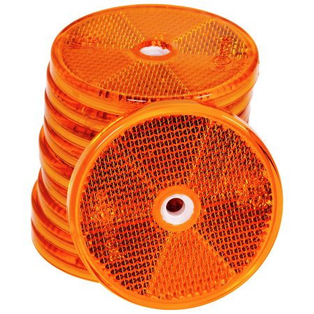 HEIJASTIN PYÖREÄ 61MM KELT. KIINN.REIÄT 10 KPL