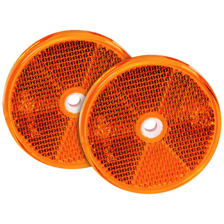 HEIJASTIN PYÖREÄ 61MM KELT. KIINN.REIÄT 2 KPL